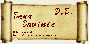 Dana Davinić vizit kartica